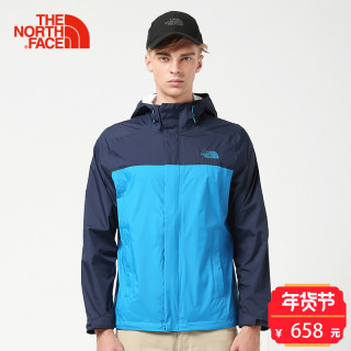 THE NORTH FACE 北面 2XTB 男款秋冬防水防风户外冲锋衣 MLF/深蓝/深蓝印花 XL