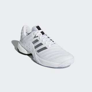 adidas 阿迪达斯 barricade 2018 boost 男子网球鞋 42.5 亮白/暗银金属 