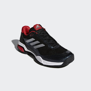adidas 阿迪达斯 barricade club 男子网球鞋 42 1号黑色/暗银金属/红 