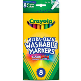 Crayola 绘儿乐 可水洗水彩笔 8色细头