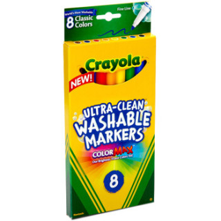 Crayola 绘儿乐 可水洗水彩笔 8色细头