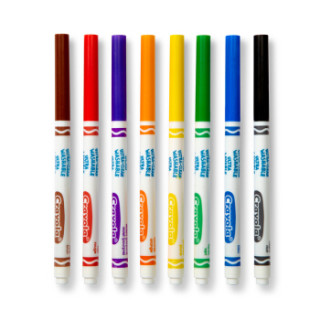 Crayola 绘儿乐 可水洗水彩笔 8色细头
