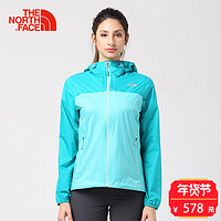 THE NORTH FACE 北面 CUV6 女款春秋轻薄可打包冲锋衣 QYZ/紫色 L 