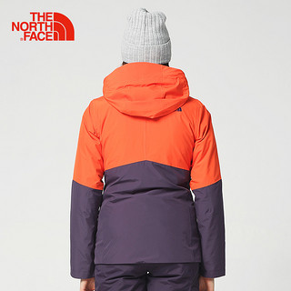 THE NORTH FACE 北面 367P 女款户外保暖三合一滑雪冲锋衣 WJY/红色/紫色 XL 