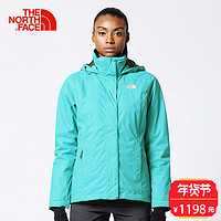 THE NORTH FACE 北面 3CGT 女款秋冬三合一冲锋衣 EY3/绿色 S 