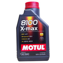 摩特（MOTUL）8100X-max 酯类全合成机油润滑油 0W-40 A3/B4 SN级 1L *4件