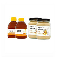 Waitrose 蜂蜜 挤压罐装和玻璃罐装组合装 454g/瓶  4瓶装