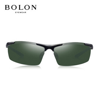 BOLON 暴龙 太阳镜 BL2282 男款偏光太阳镜 镜框消光黑/镜片绿色