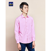 HLA 海澜之家 男士纯色衬衫 粉红花纹  170/88A