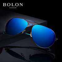 BOLON 暴龙 BL2560 偏光太阳镜 镜框亮银色/镜片蓝色