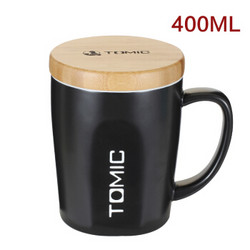 特美刻（TOMIC） 陶瓷杯带盖 马克杯情侣咖啡杯 创意杯子 白色 1316 400ML *4件