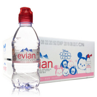 法国原装进口 依云（evian）天然矿泉水卡通版儿童瓶 330ml*24瓶 整箱（迪士尼限量版）