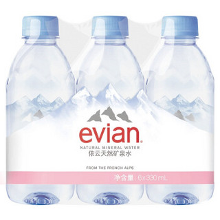 evian/依云 天然矿泉水 330ml*6瓶 *3件