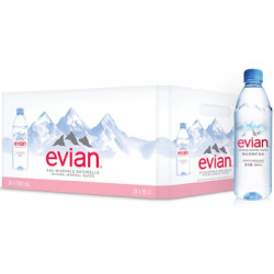 法国原装进口 依云（evian）天然矿泉水 500mlx24瓶饮用水整箱装