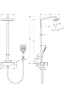 Hansgrohe 汉斯格雅 飞雨E360 27112400 花洒套装 300mm*190mm