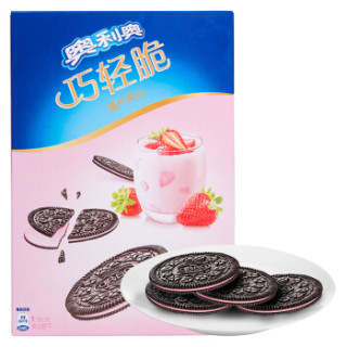 奥利奥Oreo早餐休闲零食蛋糕糕点巧轻脆薄片夹心饼干清新草莓酸奶味285g