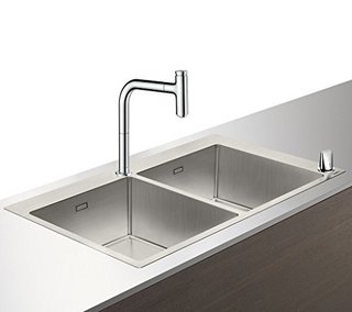 Hansgrohe 汉斯格雅 梦迪诗Select200 厨房水槽套餐 双槽