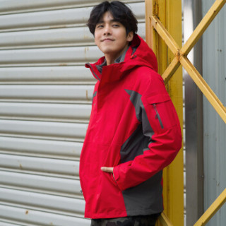 TOREAD 探路者 TAWE91201 男款户外三合一冲锋衣 中国红 L