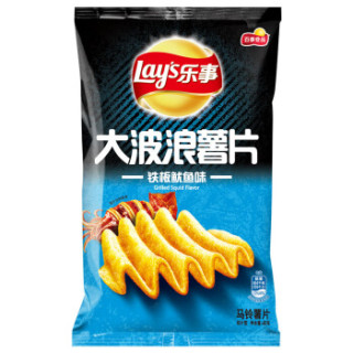 乐事(Lay’s)休闲零食 大波浪薯片 铁板鱿鱼味 40g