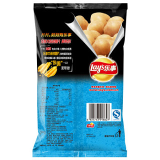 乐事(Lay’s)休闲零食 大波浪薯片 铁板鱿鱼味 40g