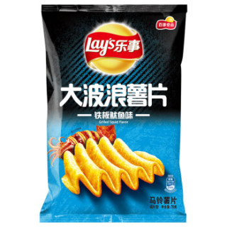 乐事(Lay's)大波浪薯片 铁板鱿鱼味 70g*3
