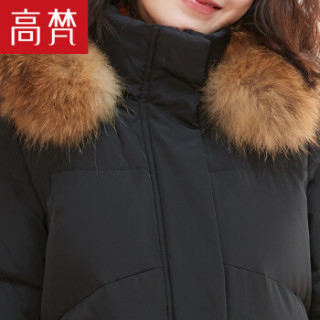GOLDFARM 高梵 G1170481 女士中长款羽绒服 黑色 155/S