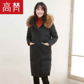 GOLDFARM 高梵 G1170481 女士中长款羽绒服 黑色 160/M