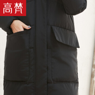 GOLDFARM 高梵 G1170481 女士中长款羽绒服 黑色 160/M