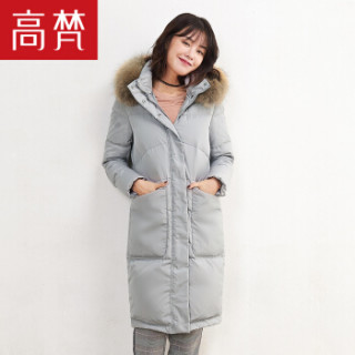 GOLDFARM 高梵 G1170481 女士中长款羽绒服 灰色 175/XXL