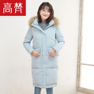 GOLDFARM 高梵 G1170481 女士中长款羽绒服 海沫蓝 175/XXL