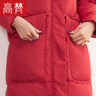 GOLDFARM 高梵 G1170481 女士中长款羽绒服 中国红 175/XXL