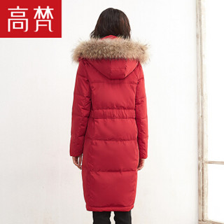 GOLDFARM 高梵 G1170481 女士中长款羽绒服 中国红 170/XL 