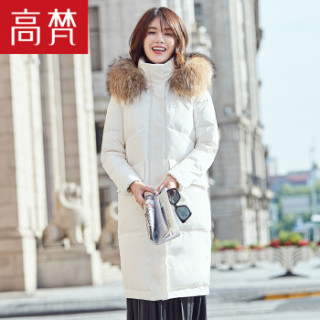 GOLDFARM 高梵 G1170481 女士中长款羽绒服 白色 170/XL