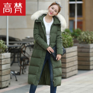 GOLDFARM 高梵 G1166110 女士中长款羽绒服 深军绿 170/XL
