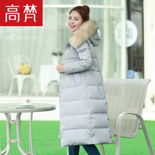 GOLDFARM 高梵 G1166110 女士中长款羽绒服 灰色 175/XXL