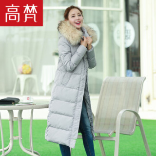 GOLDFARM 高梵 G1166110 女士中长款羽绒服 灰色 175/XXL