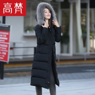 GOLDFARM 高梵 G1166110 女士中长款羽绒服 黑色 175/XXL