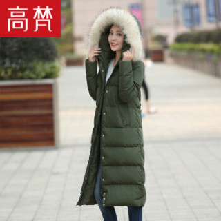 GOLDFARM 高梵 G1166110 女士中长款羽绒服 深军绿 160/M