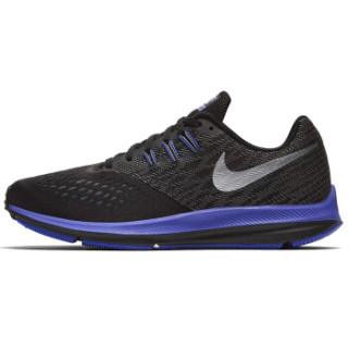 NIKE 耐克 ZOOM WINFLO 4 女子跑步鞋 黑色/金属银 35.5码
