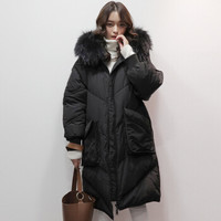 雅鹿 YS6101500 女士大毛领羽绒服