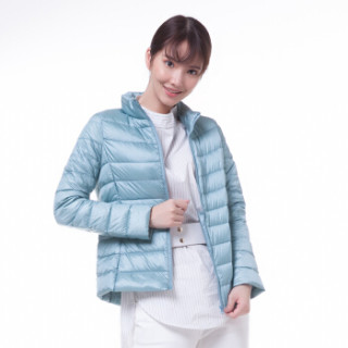 雅鹿 YS6101010 2017新款秋冬装时尚女式轻薄百搭修身立领短款品牌羽绒服女 秋香绿 XXXL