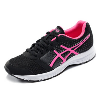 ASICS 亚瑟士 PATRIOT 8 女款透气跑步鞋  黑色/粉色/白色 37.5码