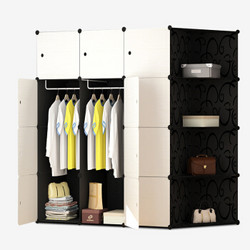 安尔雅（ANERYA）简易衣柜 收纳柜塑料储物整理柜子树脂组装组合折叠双人成人衣橱