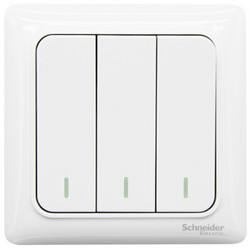 Schneider Electric 施耐德 睿意系列 单控开关 白色 三开