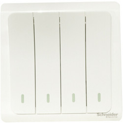 Schneider Electric 施耐德 轻逸系列 单控开关 清雅白 四开 *11件