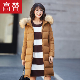 GOLDFARM 高梵 G1170440 女士中长款羽绒服 浅焦糖 160/M