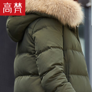 GOLDFARM 高梵 G1170440 女士中长款羽绒服 深军绿 155/S