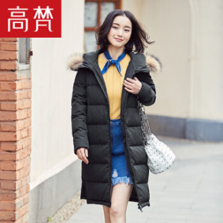 GOLDFARM 高梵 G1170440 女士中长款羽绒服 黑色 165/L