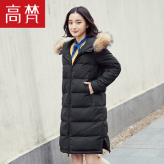 GOLDFARM 高梵 G1170440 女士中长款羽绒服 黑色 165/L