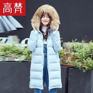GOLDFARM 高梵 G1170440 女士中长款羽绒服 海沫蓝 170/XL
